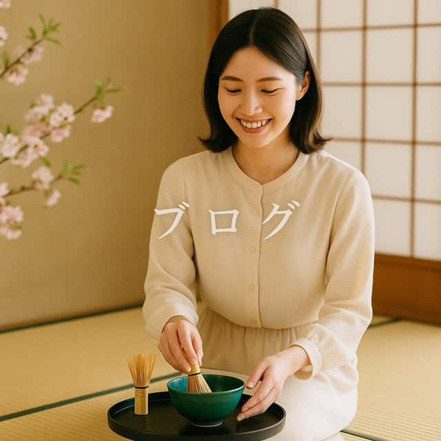 紹鷗棚と捻梅水指の組み合わせ【平水指】